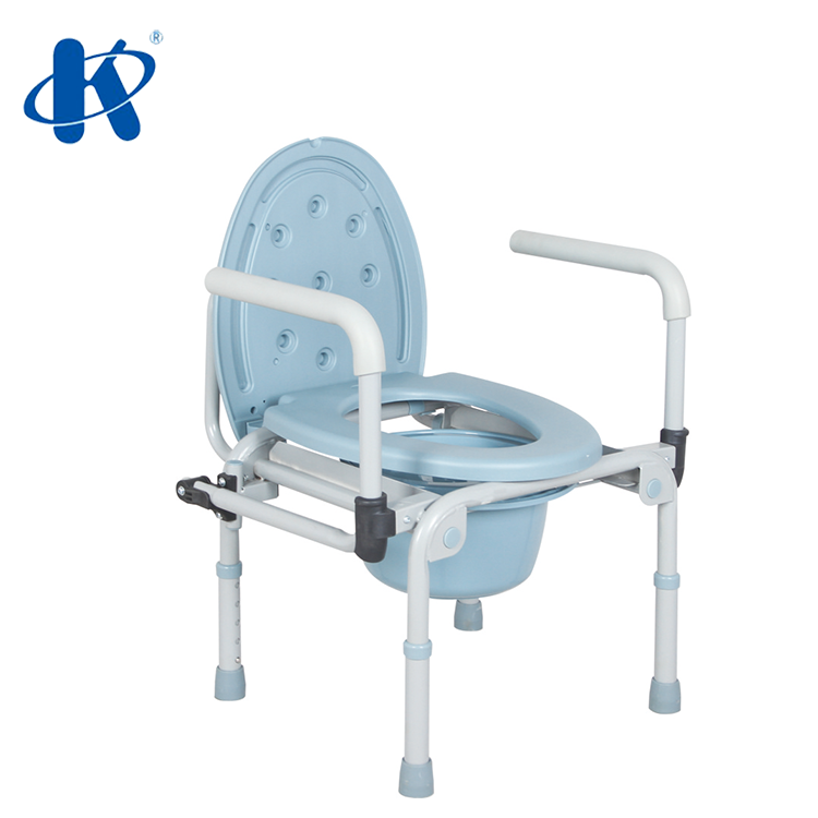 toilet chair plastic Bucket Foldable Powder Coated Steel Frame Commode Chair KY899