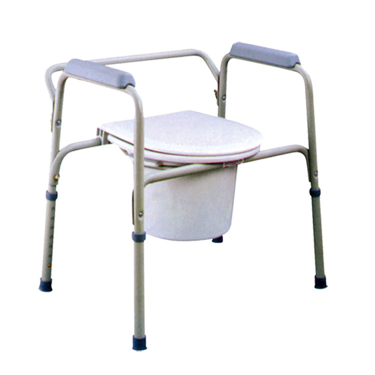 Foshan folding portable comfort  toilet chair for disabled elderly high quality commode chair Bathroom steel Commode Chair