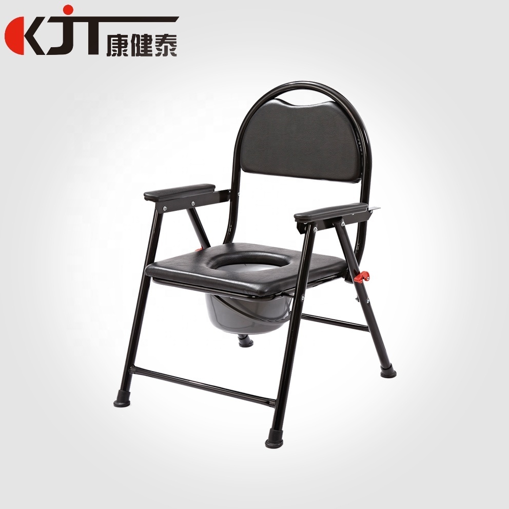 Foshan folding portable comfort  toilet chair for disabled elderly high quality commode chair Bathroom steel Commode Chair