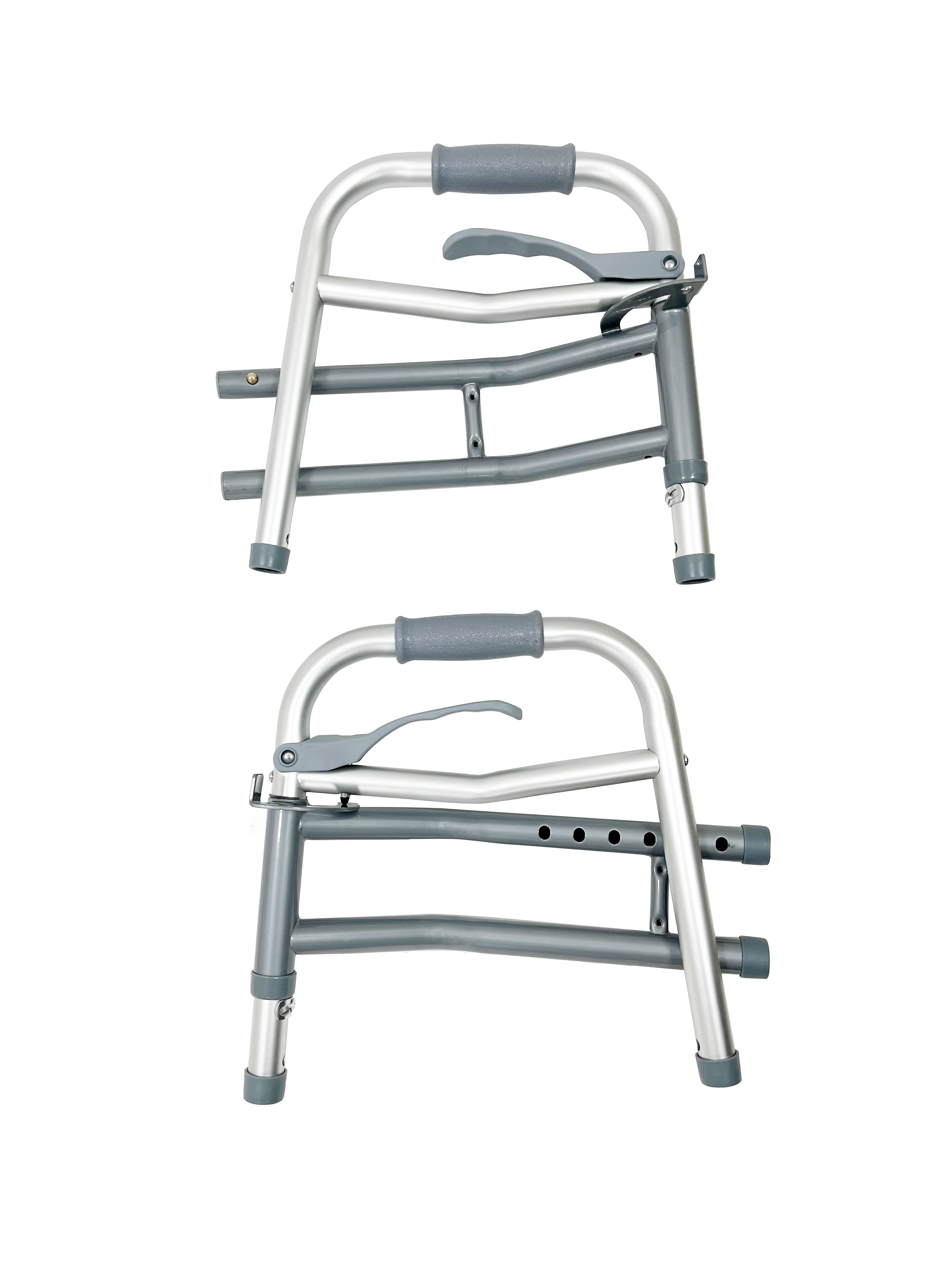 Medical Aluminum Height Adjustable Walker One-button Folding Walking Aid Walker for Adults