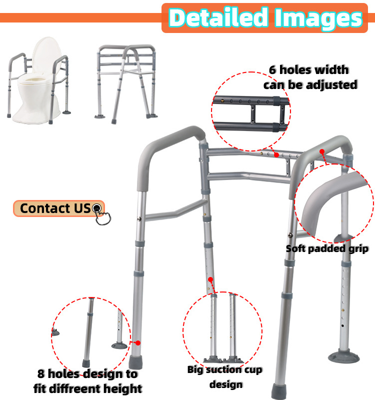 cheap toilet safety rails manual walker for broken leg disabled elderly walker aids