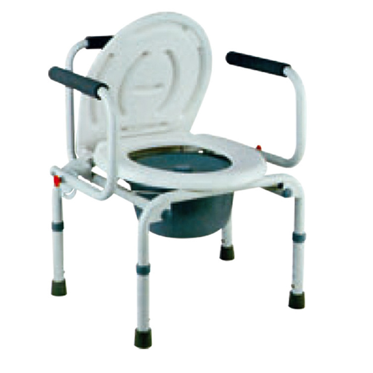 Foshan folding portable comfort  toilet chair for disabled elderly high quality commode chair Bathroom steel Commode Chair