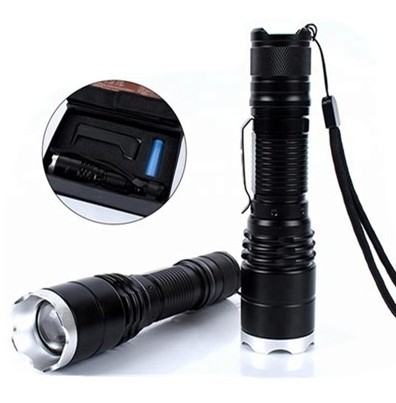 XML T6 10W Zoom Rechargeable Torch Led Flashlight Hand Powered Torch With USB Charger