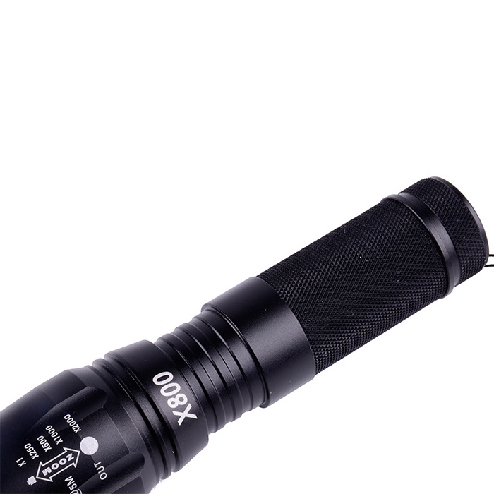 Aluminium Alloy Material High Power Rechargeable Battery 10W T6 LED Telescopic Zoomable Flashlight for Camping Emergency