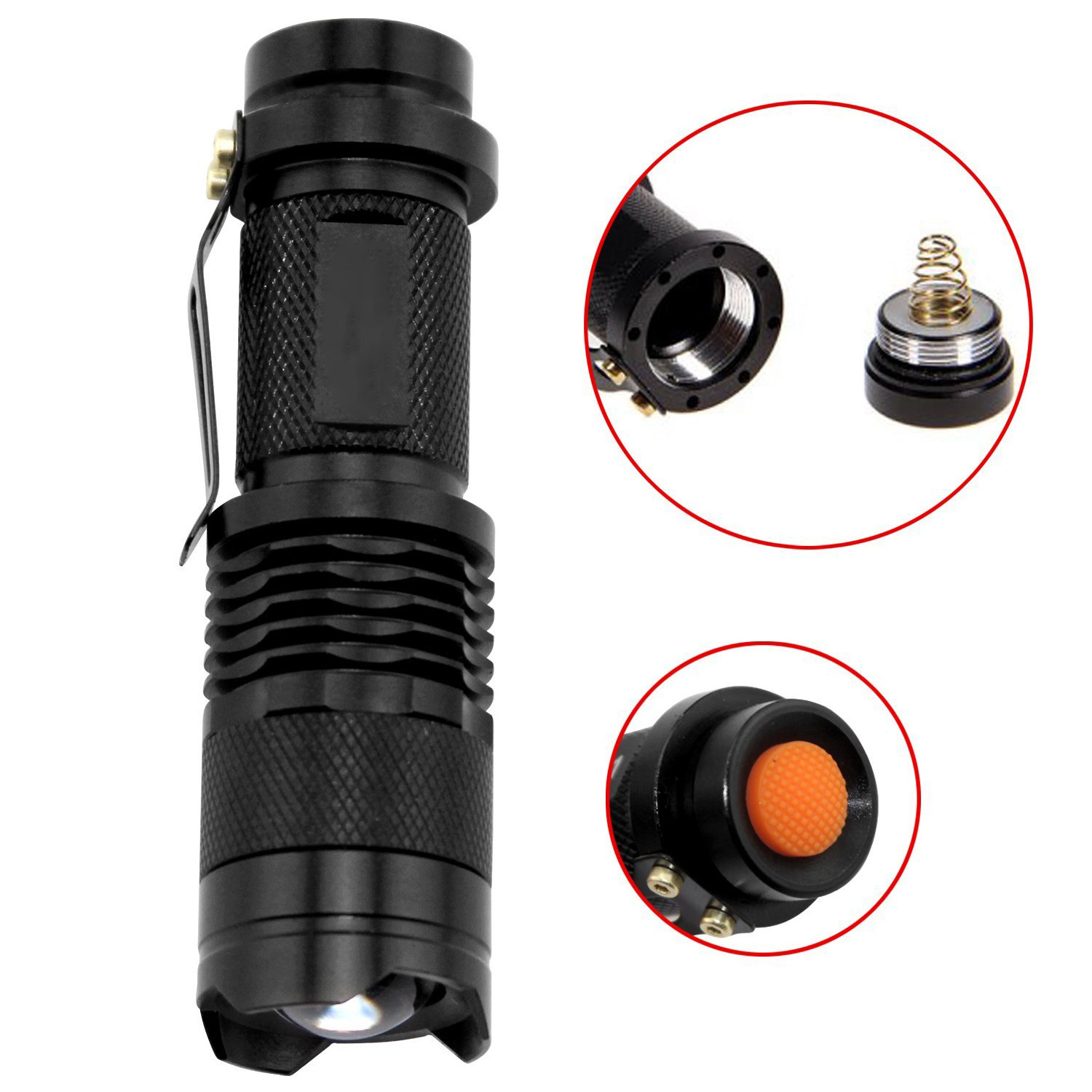 Hot sold Mini Pocket Flashlights with Belt Clip Easy to Store Super Bright Waterproof Emergency Flashlights for Camping Hiking