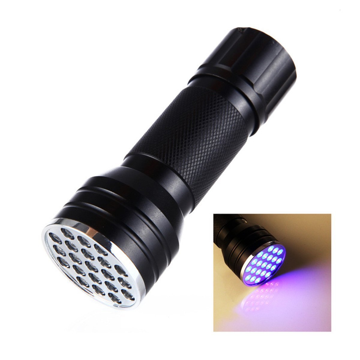 Ultra Violet 21 Led Purple Beads 395NM Mini Portable Uv Flashlights Dry Battery Long Endurance For Pet Urine&Bed Bug On Carpets