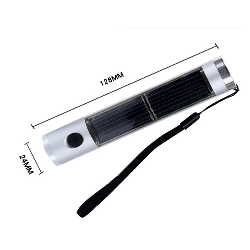 Silver Color Mini Solar Flashlight OEM Factory Supply 5 Led Solar Torch