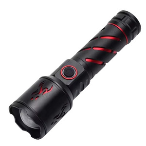 2024 New Design Waterproof Flashlight High Power Aluminium Rechargeable Zoomble  Flashlight for Camping Emergency