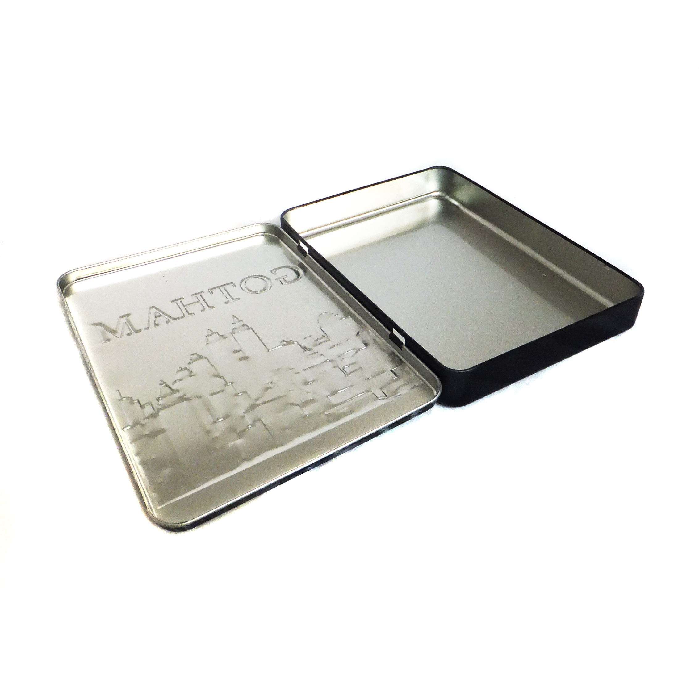 High Quality Square Metal Tin Custom Printed DVD Packing Case with Hinged Lid