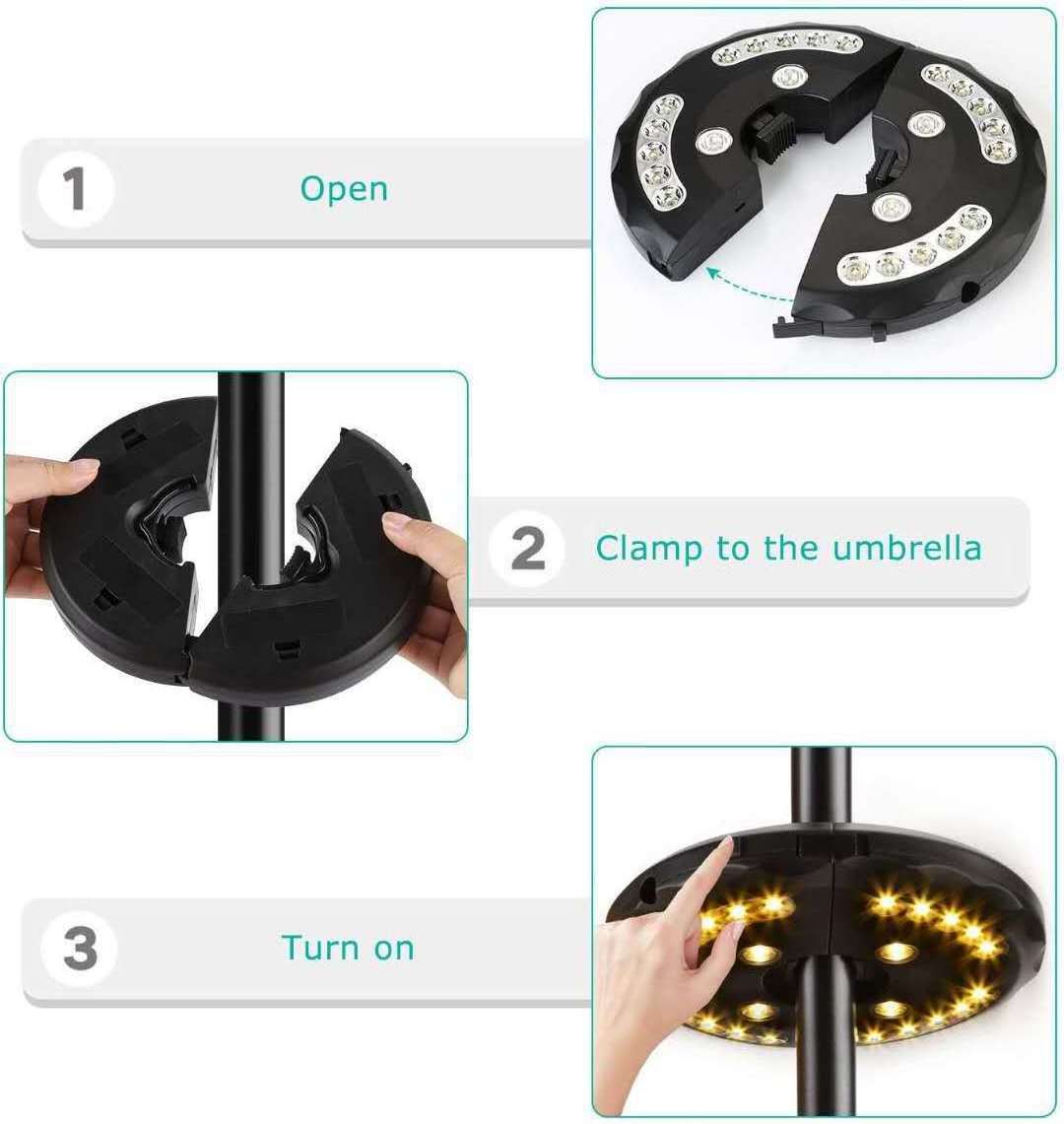 300 lumen 20 led camping lights outdoor Cordless Umbrella camp Pole Light for Patio Camping Tents