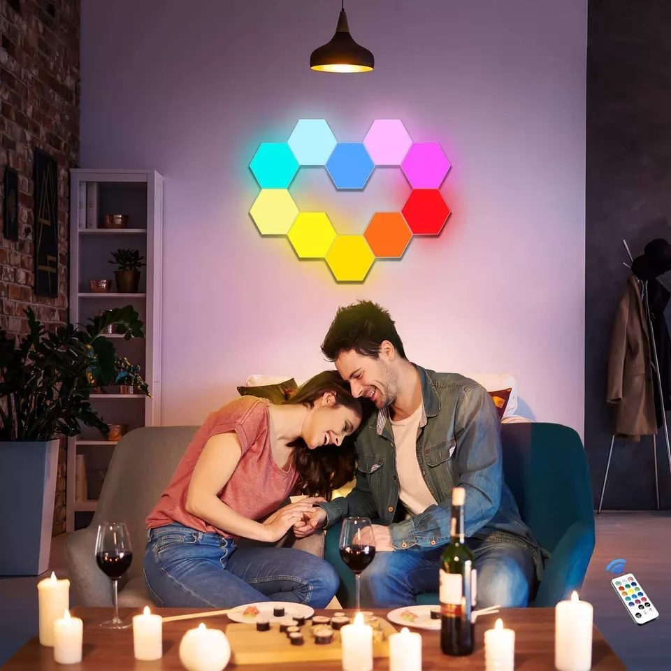 Hot Selling Hexagonal Creative Hexagonal Wall Lamps LED Honeycomb Night Lights