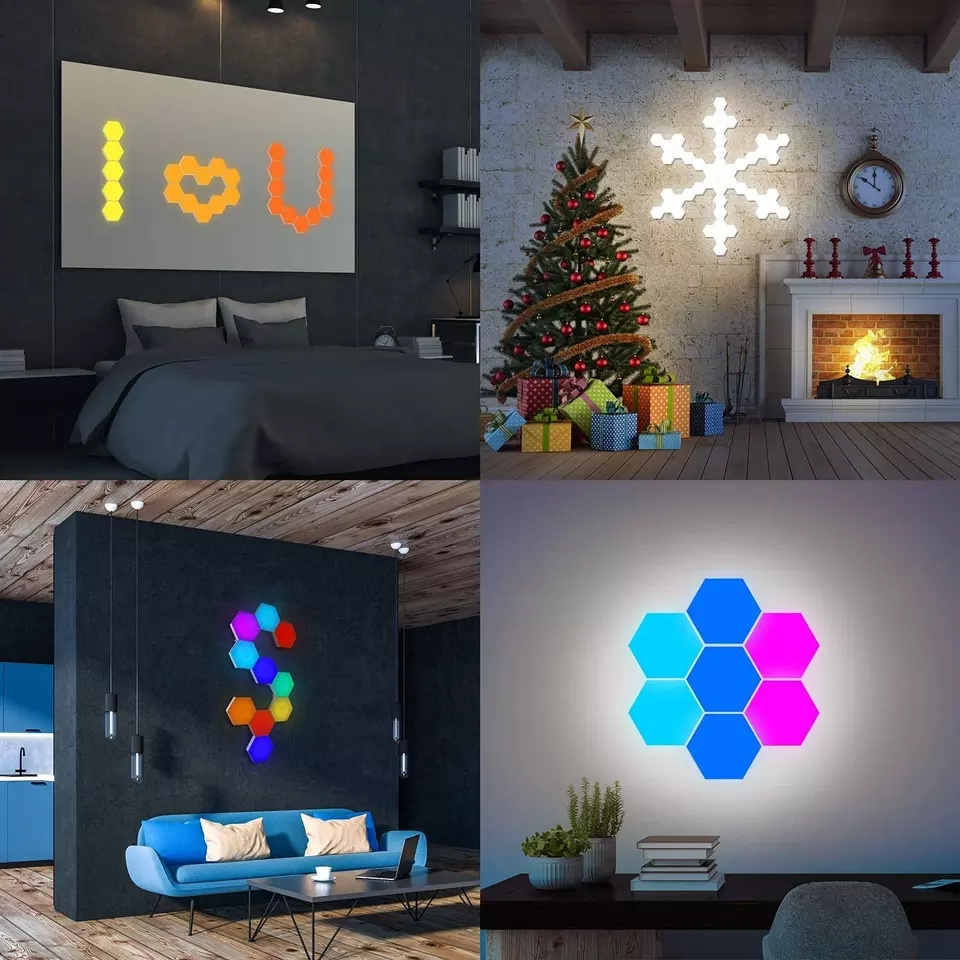 Hot Selling Hexagonal Creative Hexagonal Wall Lamps LED Honeycomb Night Lights