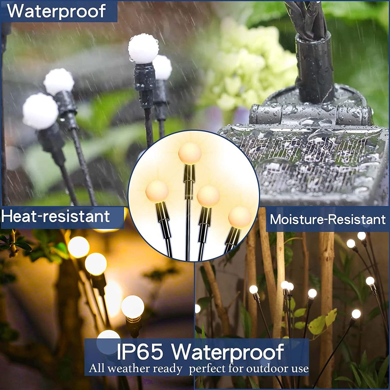 New Upgraded Solar Swaying Outdoor Lights firefly lights Yard Patio Pathway Decoration Solar Garden Lights