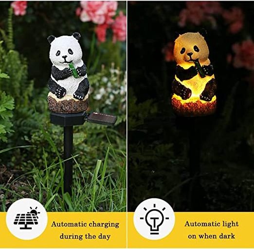 LED Panda garden solar light Outdoor decoration Waterproof solar light for garden, lawn, walkway, courtyard decoration