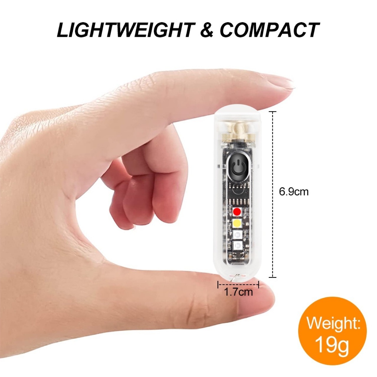 Mini  Type-C  USB Rechargeable keychain Light portable small led  strong light flashlight