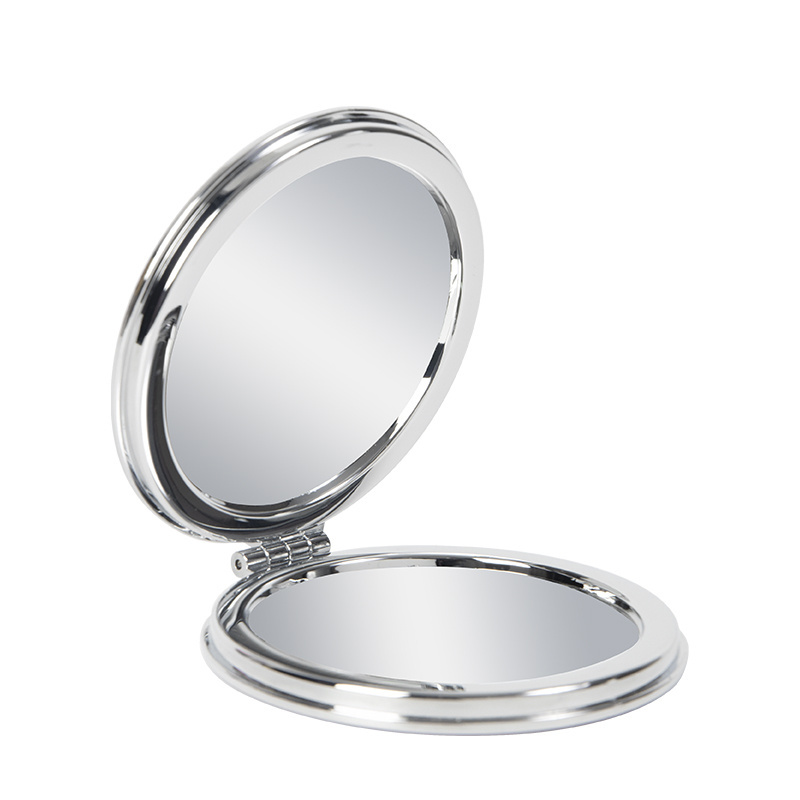 Wholesale Portable Shiny Type Pocket Small Round Metal Mini Compact Double Side Cosmetic Makeup Mirror