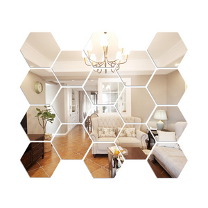 Custom Hexagonal SMD Mirror Free combination Wall Mirror Christmas Retro Luxury Space simple mirror