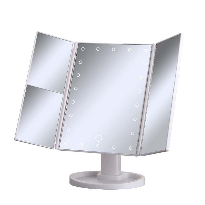 Three Way Vanity Set With Light Tri Fold Led Sensor Switch Led Lights Led Light Cosmetic Cosmetic Mirror With Magnifying