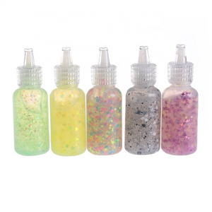 Bulk wholesale crafts sparkling glitter glue paint set 18ml for decoration