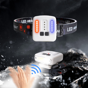 Rechargeable LED Sensor Headlamp Brightest Outdoor Head Light 7 Lighting Modes Clip-on Cap Lamp Waterproof Headlamp For Hiking