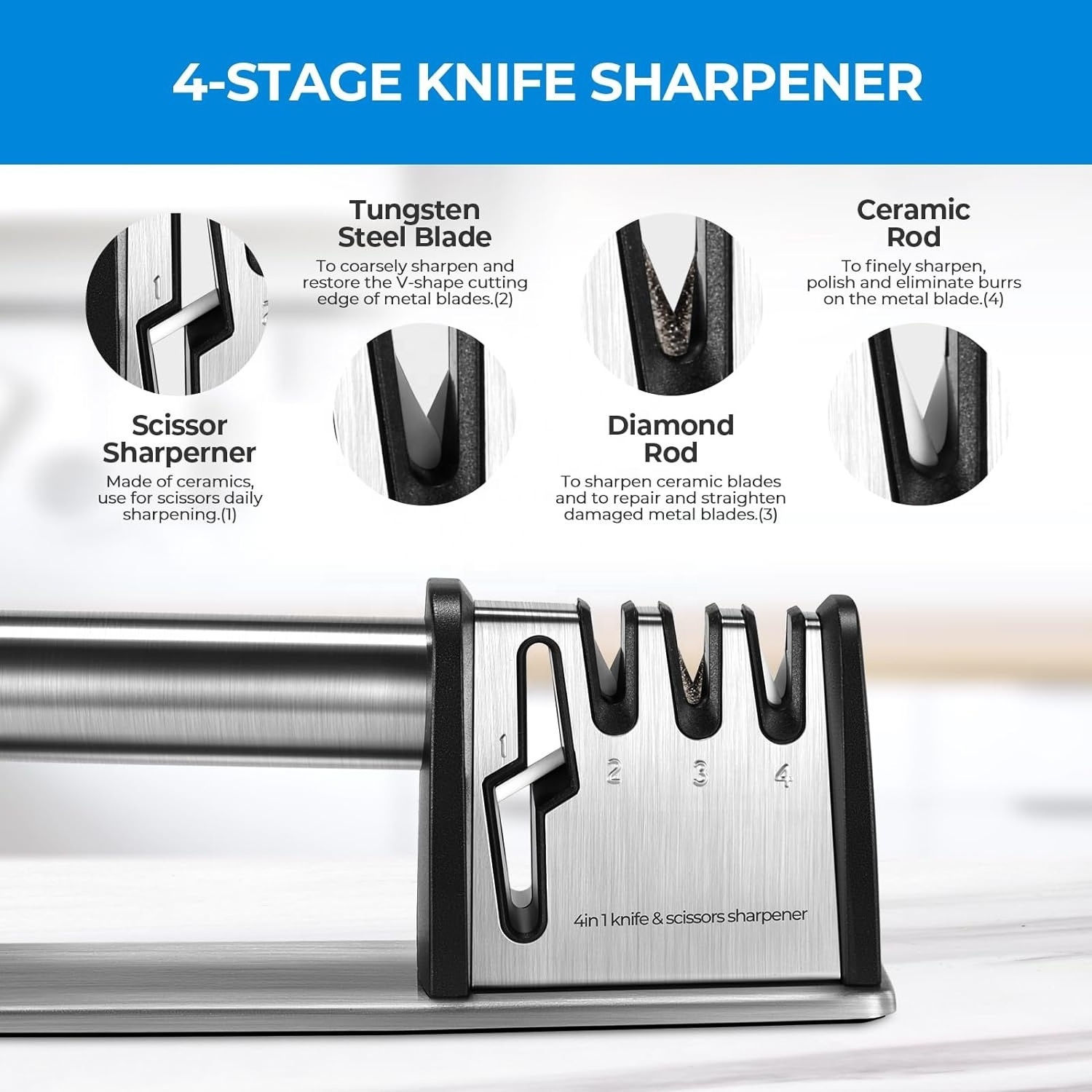 Best Kitchen Stainless Steel Knife Sharpener