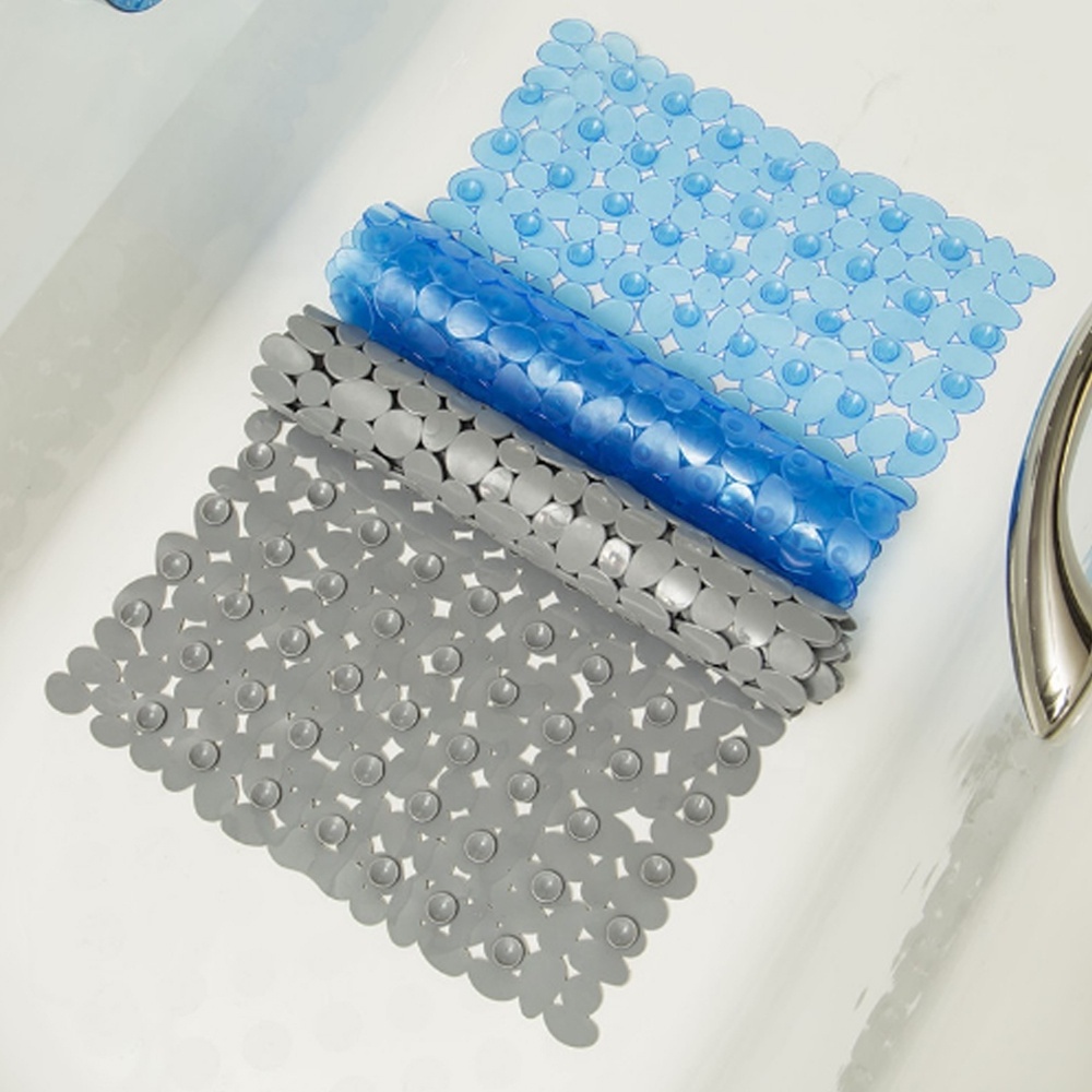 Durable Hygienic BPA-free PVC Rubber Pebble Design Bathtub Non-Slip Pad Suction Cups Shower Bathroom Floor Mat