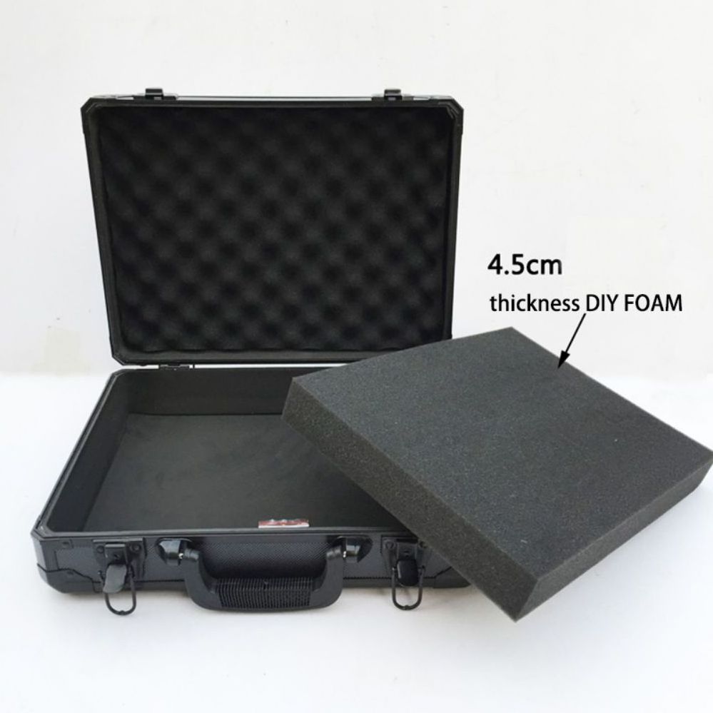 portable Aluminum Tool case suitcase toolbox document box Impact resistant safety case equipment camera case with foam padding