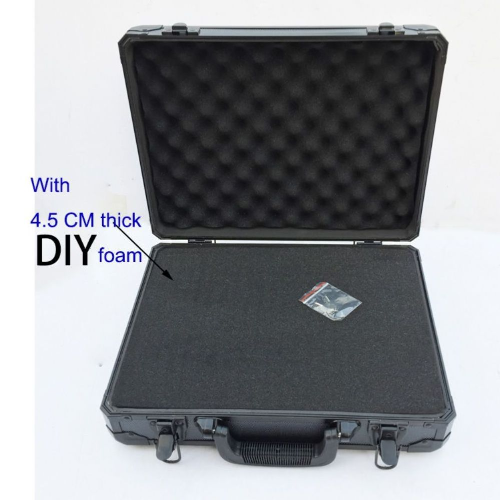 portable Aluminum Tool case suitcase toolbox document box Impact resistant safety case equipment camera case with foam padding