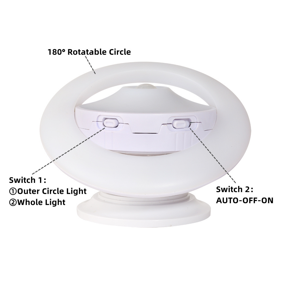 UFO Sensor Night Light 360 Degree Rotating Stick-on Wall Indoor LED Lighting and Circuitry Design Room