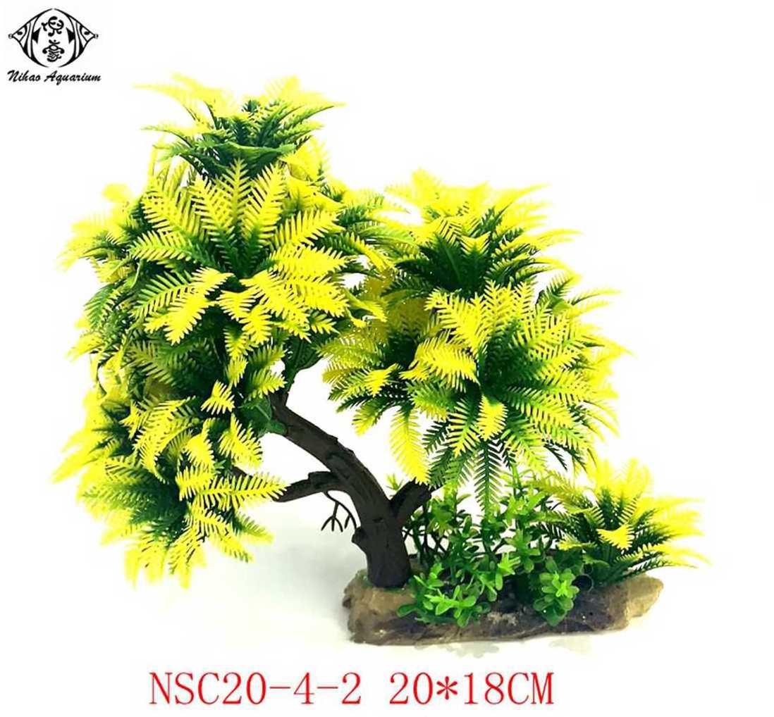 artificial plants plastic small tree can stand under water for fish tank