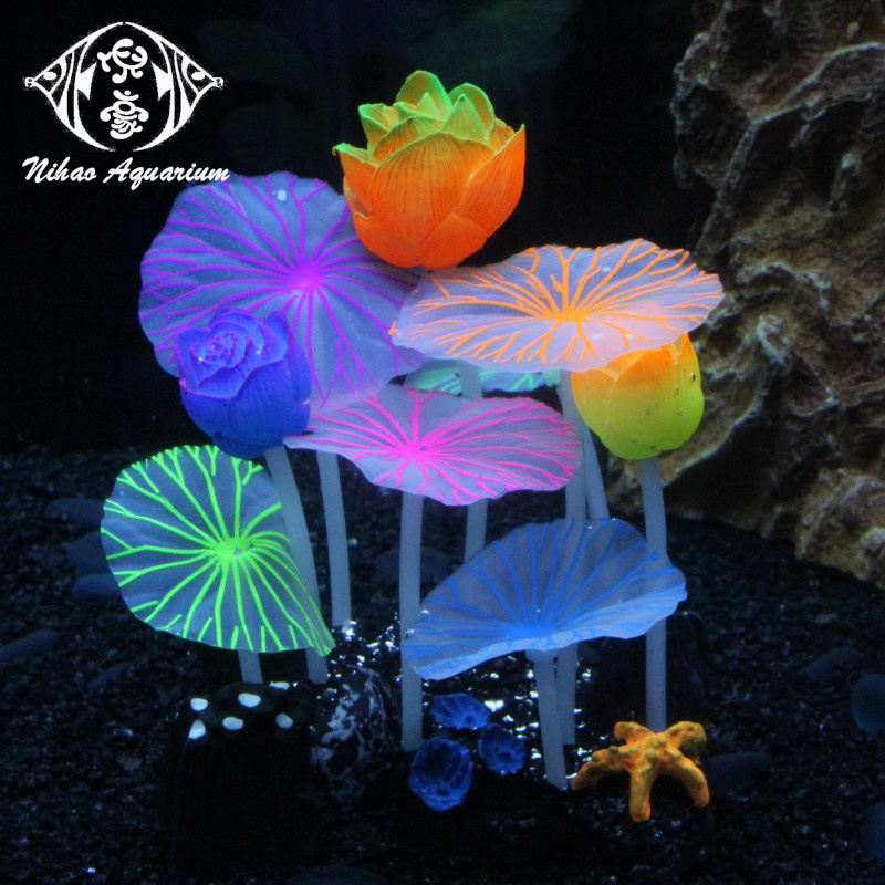 Fake Coral Aquarium Artificial Silicon Plants Ornament Water Landscape Decor Fish Tank Accessories Glowing