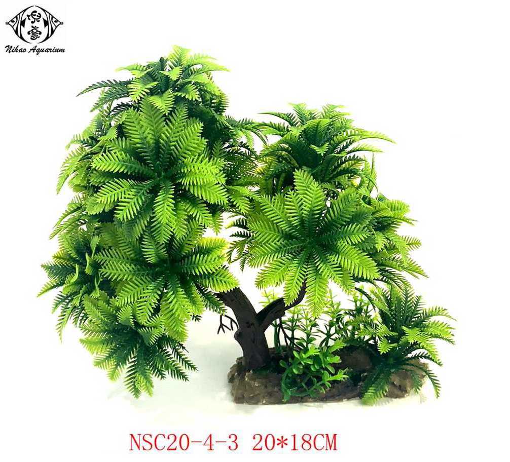 artificial plants plastic small tree can stand under water for fish tank