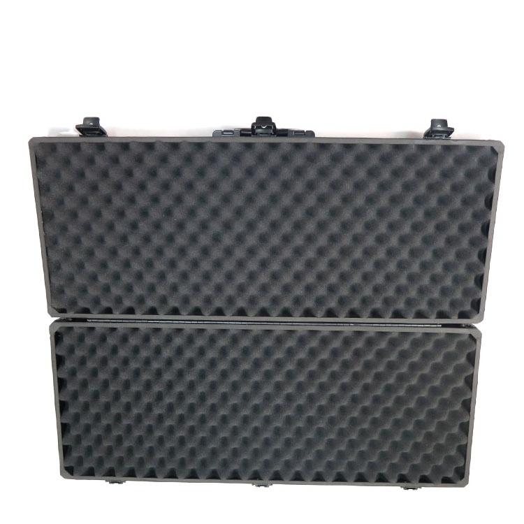 Black  hard shell high quality aluminum instrument carrying long gun case with silk screen or sticker logo