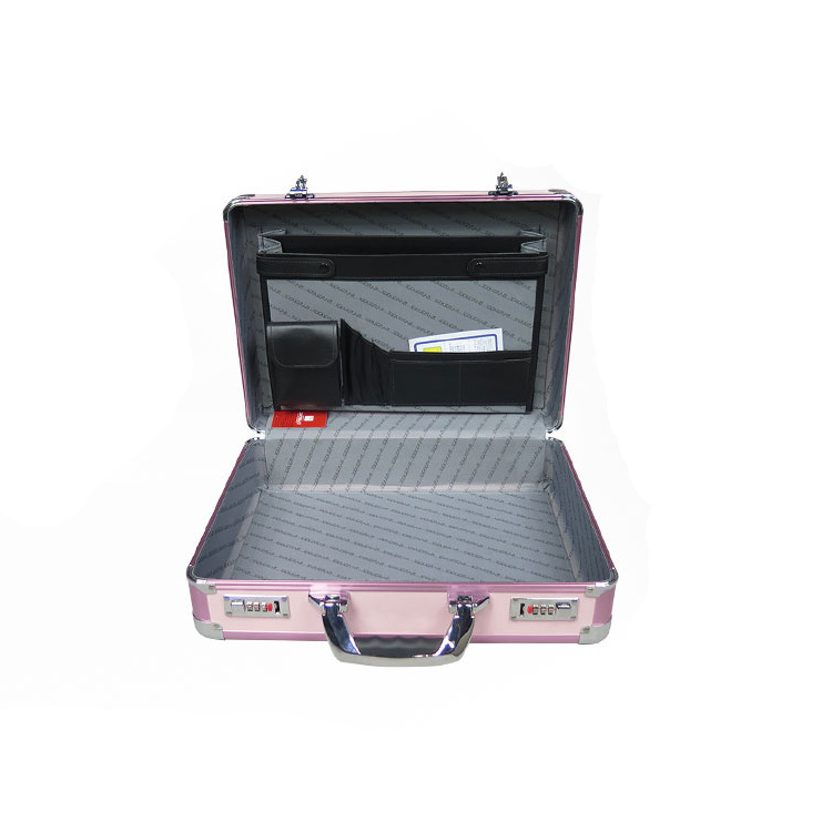 Pink Aluminum High Security Lock Fireproof Briefcase