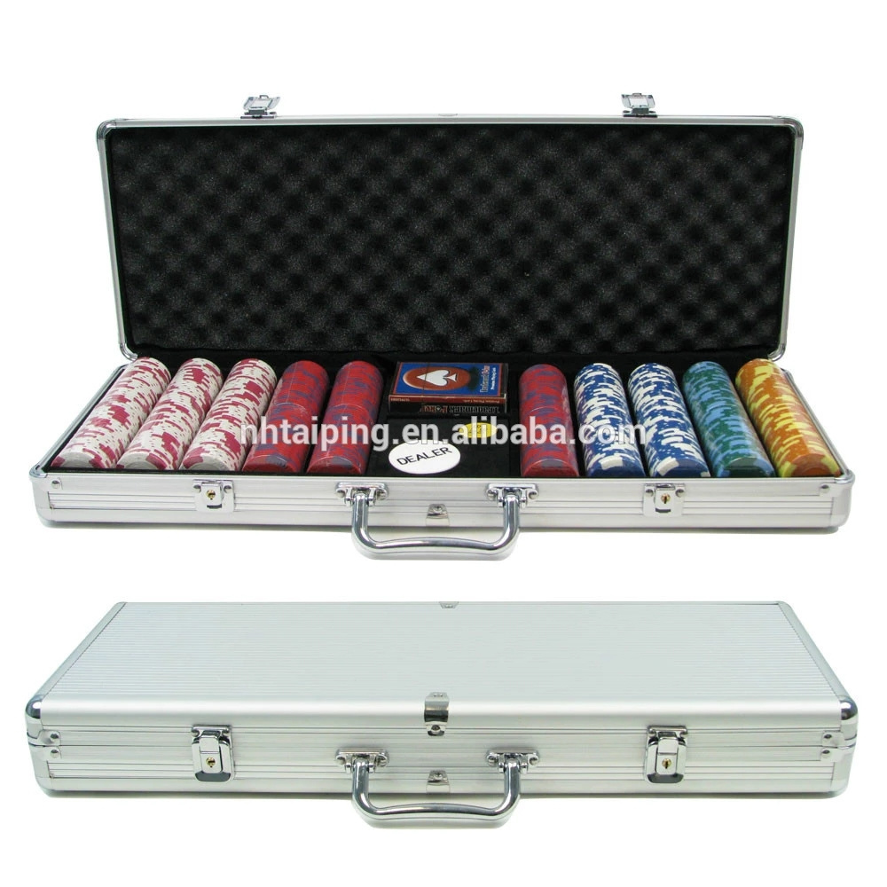 500 Silver Cheap Poker Set Aluminum Case