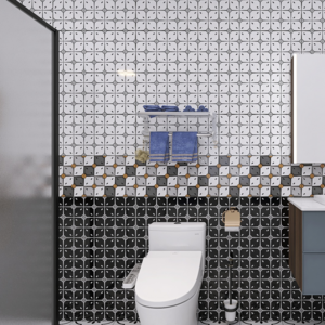 30x60 Modern Shower Bathroom Ceramic Decorative Interior Wall Tile Glazed Checkered Design Glossy Textured Tiles