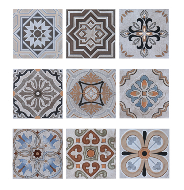 China Style Classic Moroccan Hand Painted Flower Design Ceramic Tiles Art Decorative Tile 200x200 for Floor And Wall