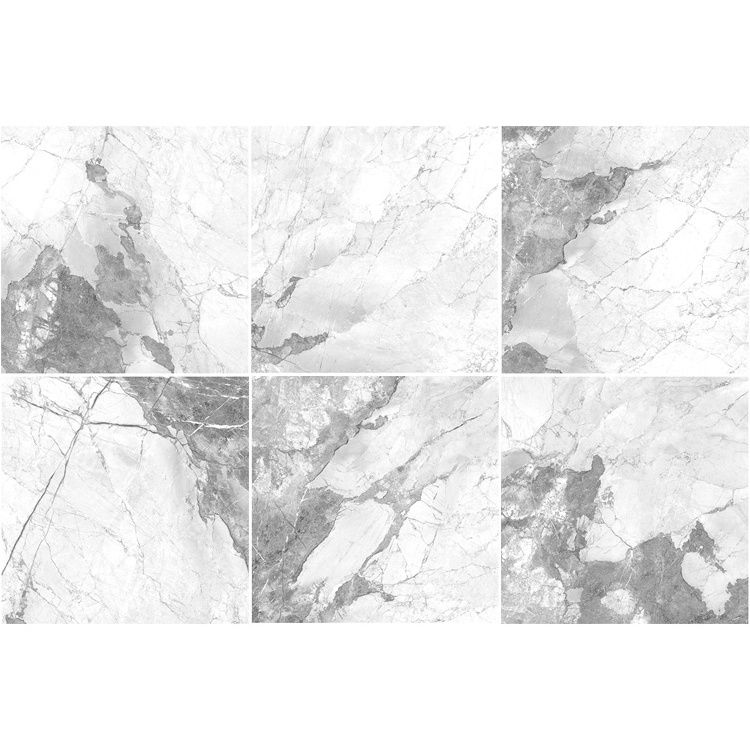 Hot Sale Indoor Marble Granite Vitrified Polished Full Glazed Porcelain Floor Tiles Gray White Glossy Shiny Surface 600x600