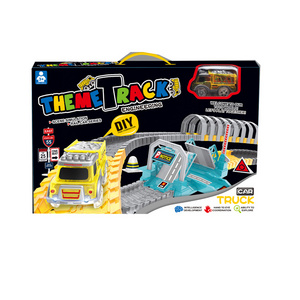 169PCS Construction Race Tracks Construction truck and Flexible Track Play set Create A track Engineering Toy for Boys Best Gift