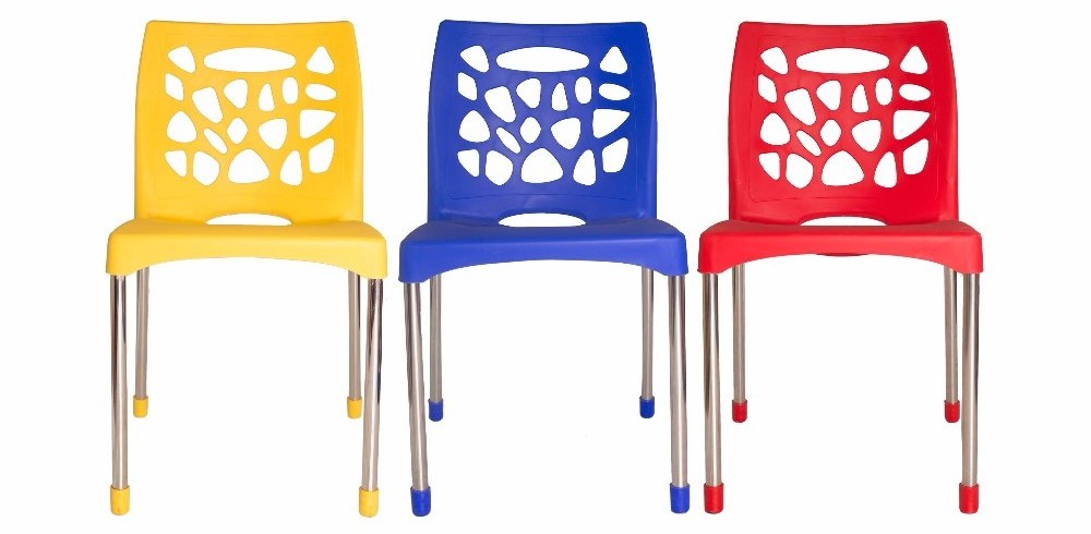 Qualified PP Plastic Multi Color Plastic Chair With Stainless Steel Legs And Wonderful Durability