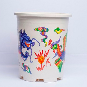 Design Dragon and Phoenix Pattern Not Coated PP Plastic Used with Flower/green Plant White One Container T/T, L/C