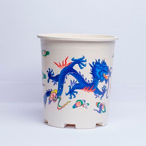 High Quality And Durable Chinese Unique Style Dragon and Phoenix Pattern PP Plastic Planter Plastic Flowerpot