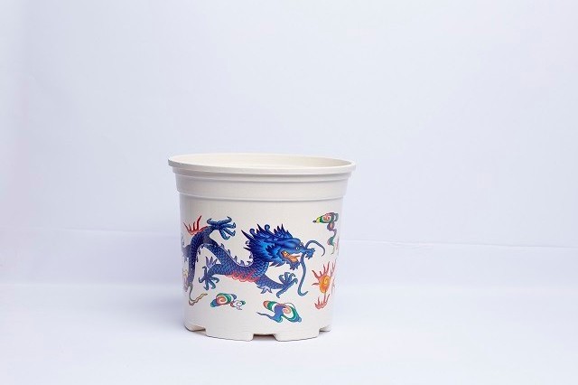 High Quality And Durable Chinese Unique Style Dragon and Phoenix Pattern PP Plastic Planter Plastic Flowerpot