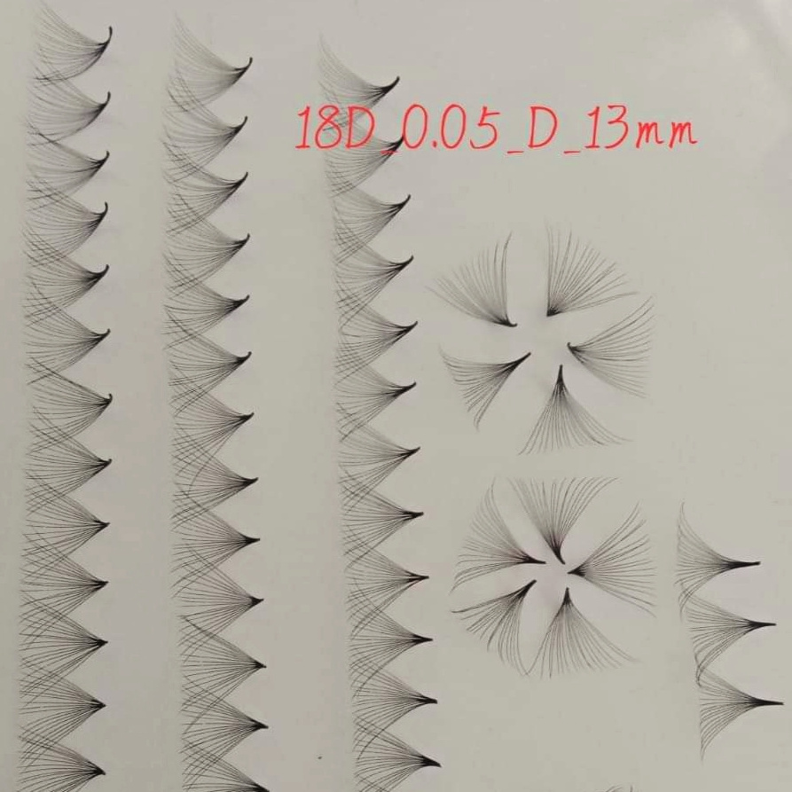 Bulk Handmade 18D Volume Fans 8-15mm Length Eyelashes High Quality Handmade Silk Eye Makeup Packaging Tray Asian Manufacturer