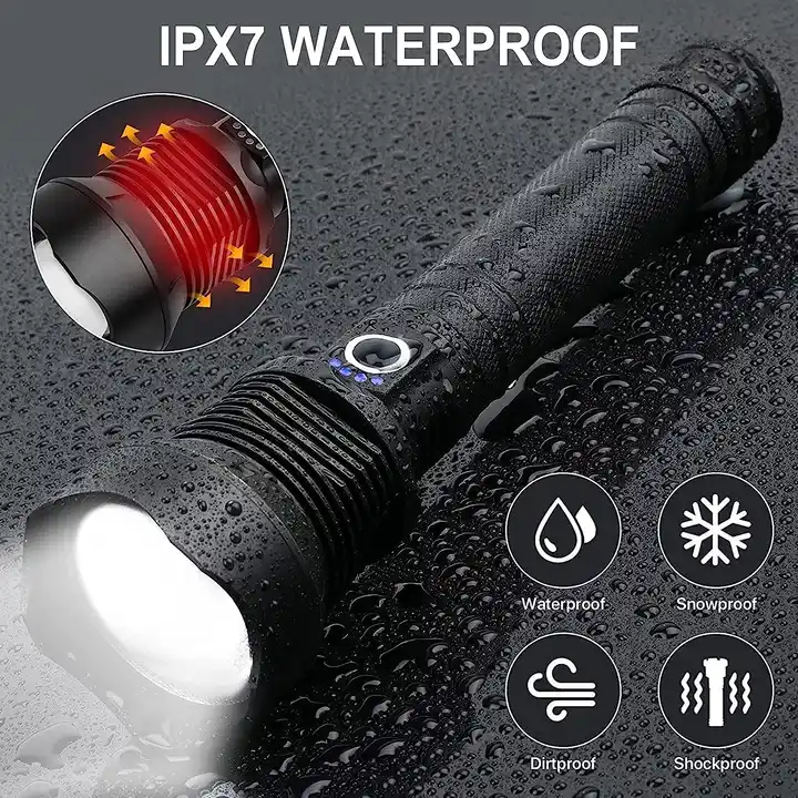 Rechargeable 25000 High Lumens LED  Tactical  with Zoomable & 5 Modes Waterproof Military Grade Super Bright Flashlights