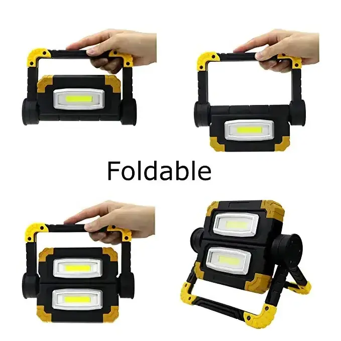 Outdoor Portable  Work light 360 Adjustable Flashlight 2*10W COB LED Household Camping Hiking Car Flood light