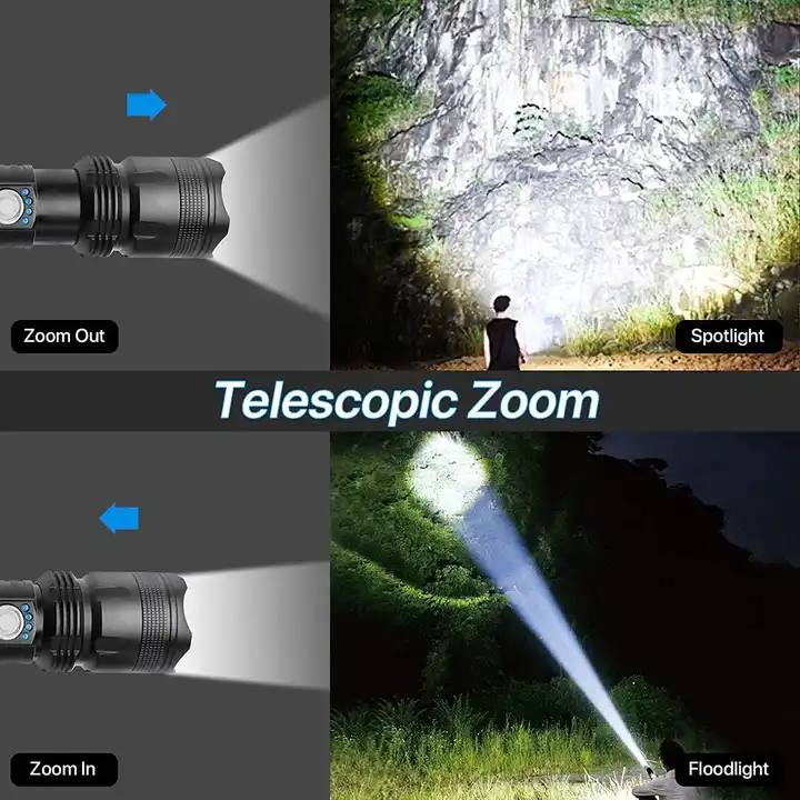 High power Super Bright long range Powerful 1000+lm  flashlights led torch rechargeable flashlight waterproof