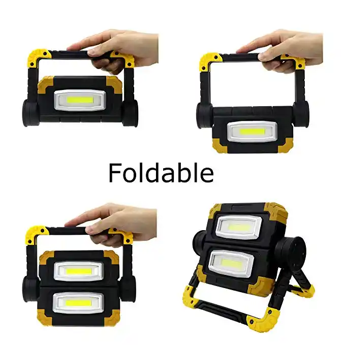 Outdoor rechargeable  Work light 360 Adjustable Flashlight 2*10W COB LED Flood light For Household Camping Hiking Car