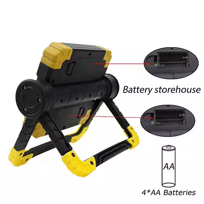 Outdoor rechargeable  Work light 360 Adjustable Flashlight 2*10W COB LED Flood light For Household Camping Hiking Car