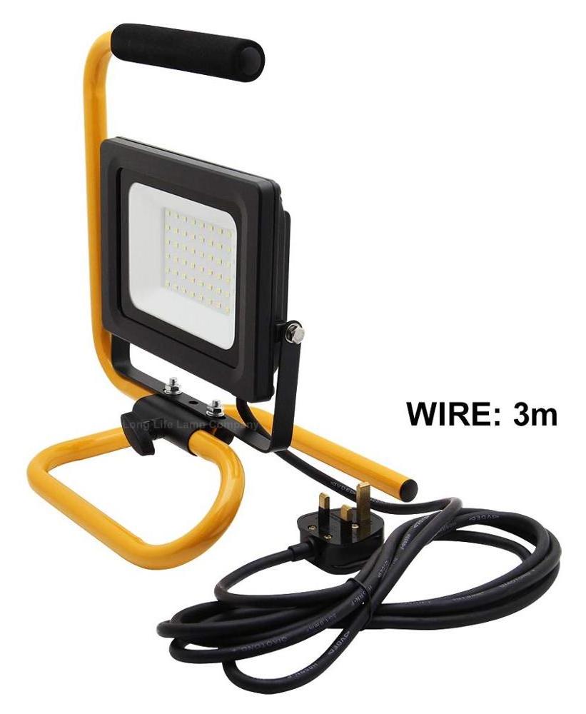 LED Construction Spotlight  20WPortable Work Light with Plug IP65 Waterproof Outdoor Flood Light 2000LM/6500K